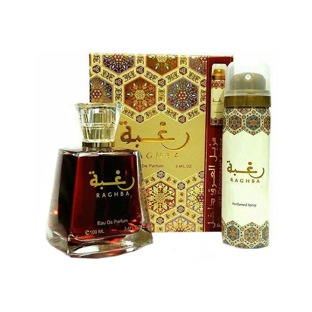(PLU00016) Lattafa, Set Raghba - Apă de Parfum 100ml + Deodorant Spray 50ml