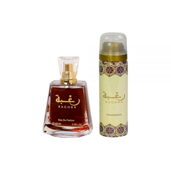 (PLU00016) Lattafa, Set Raghba - Apă de Parfum 100ml + Deodorant Spray 50ml