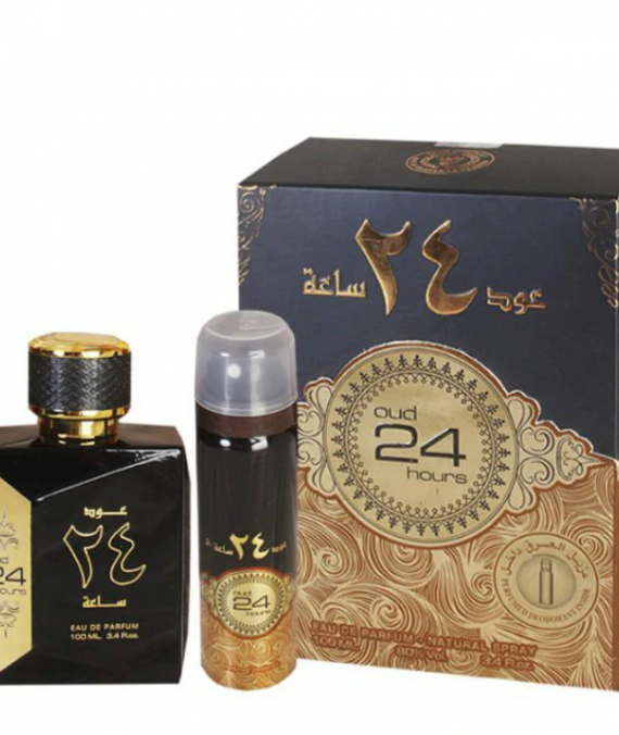 Ard Al Zaafaran, Set Oud 24 Hours, Apa de Parfum 100 ml + Deodorant Spray 50ml