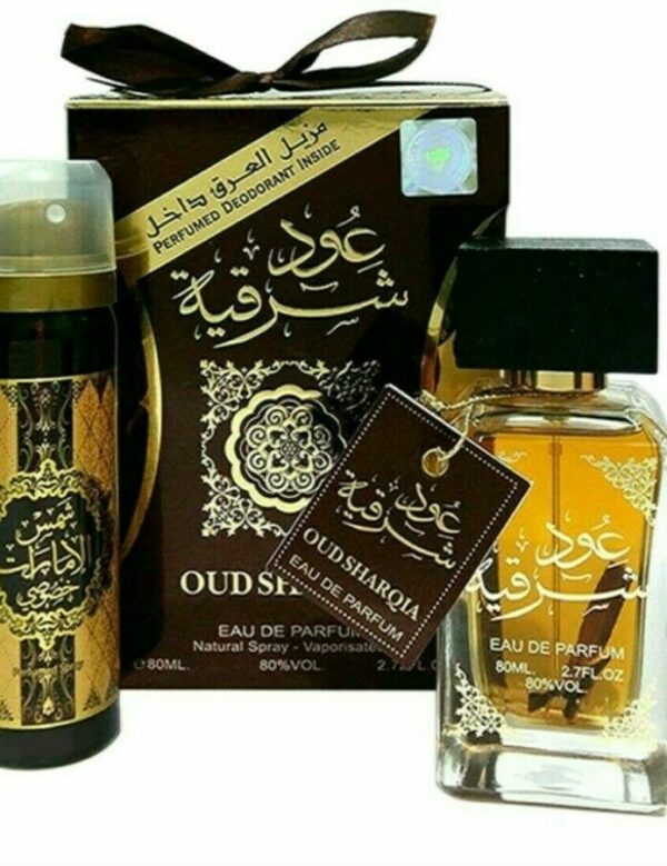 (PLU00241) Ard Al Zaafaran, Set Oud Sharqia - Apă de Parfum 80ml + Deodorant Spray 50ml