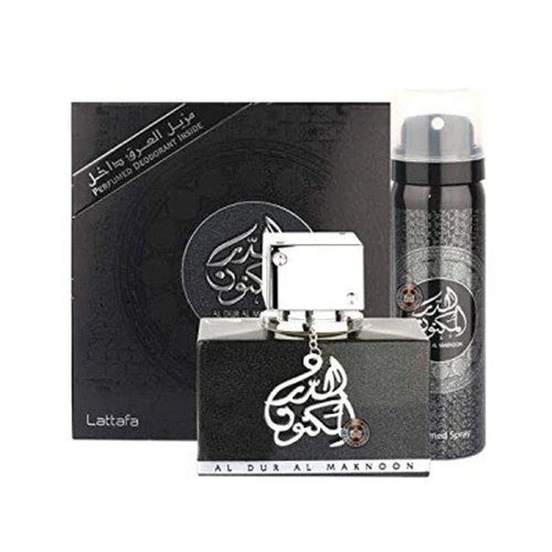 (PLU00636) Lattafa, Set Al Dur Al Maknoon – Apă de Parfum 100ml + Deodorant Spray 50ml